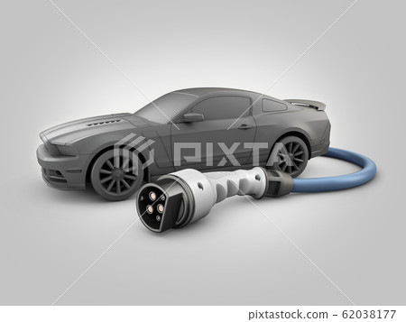 3d Rendering of Realistic nozzle charging plug 62038177