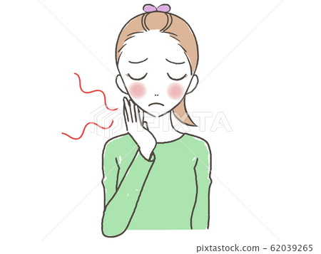 Poor health throat sore women 62039265