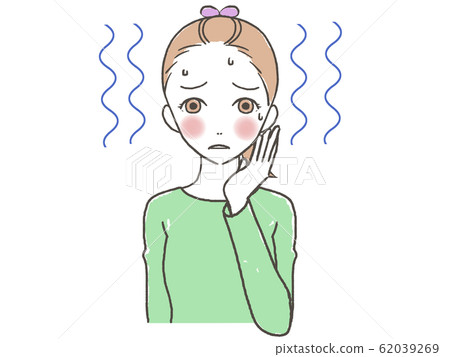 Poor health fever comes out woman 62039269