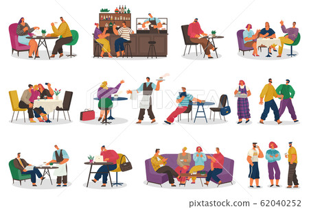 Coffeehouse Clients and Staff of Cafe Collection 62040252