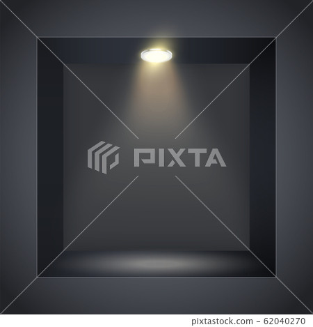 Black wall square niche with spotlight Black wall square niche with spotlight 62040270