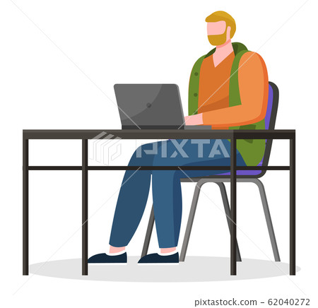 Freelancer Working on Tasks at PC Laptop Vector 62040272