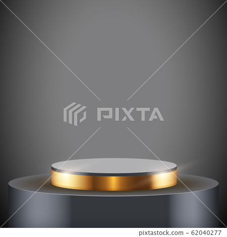 Black Presentation podium with golden line Black Presentation podium with golden line 62040277