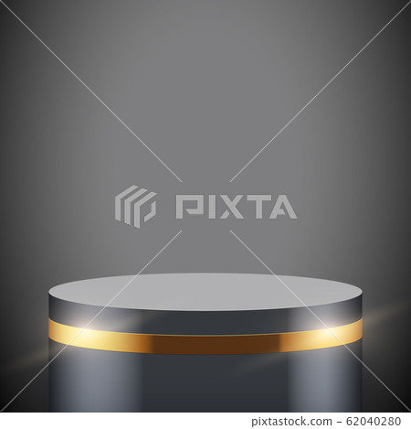 Black Presentation podium with golden line Black Presentation podium with golden line 62040280