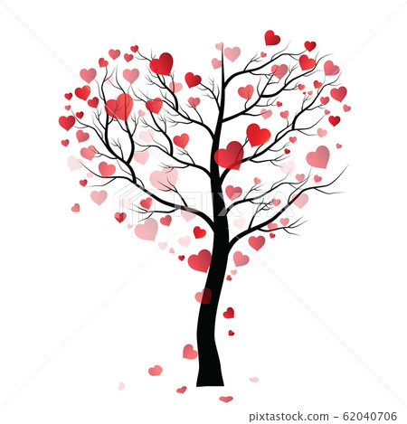 Love tree on white background, illustration Vector - Stock Illustration ...