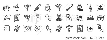 Line icons set of hospital - Stock Illustration [62041284] - PIXTA