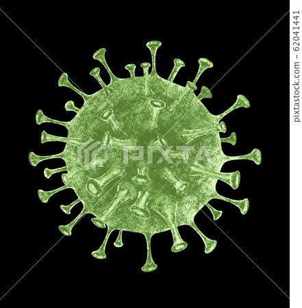 Deadly outbreak of coronavirus. Pandemic medical health risk concept. Disease cell on black Deadly outbreak of coronavirus. Pandemic medical health risk concept. Disease cell on black 62041441
