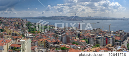 Top panoramic view of Beyoglu district in 62041718
