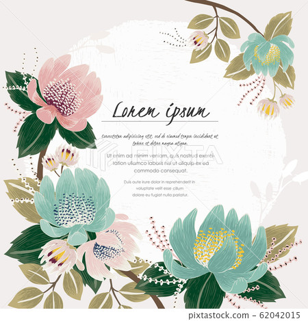Vector illustration of a floral frame in spring - Stock Illustration ...