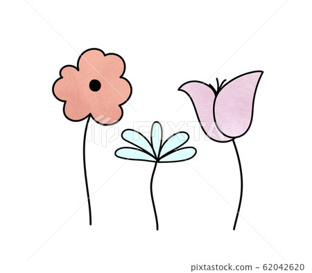 花朵的插圖/可愛/柔和的/材料 62042620