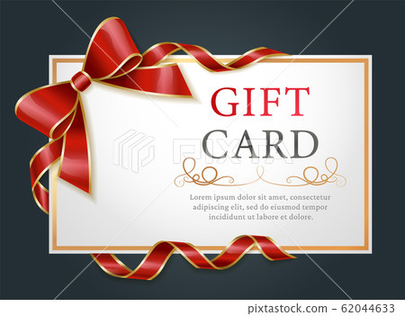 Gift Card, Certificate for with Ribbons and Bow Gift Card, Certificate for with Ribbons and Bow 62044633