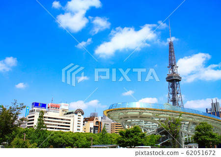 Scenery of Nagoya city TV tower and oasis 21 62051672