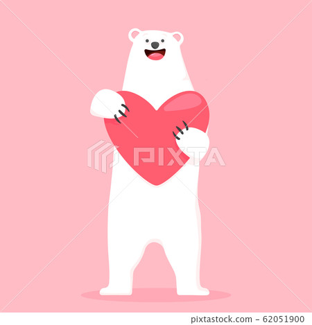 polar bear holding a big heart polar bear holding a big heart 62051900