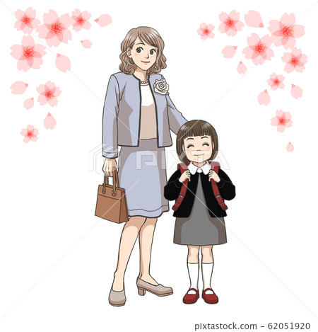 新小學一年級生和母親 新小學一年級生和母親 62051920