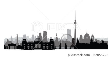 Berlin cityscape with landmarks. City urban Berlin cityscape with landmarks. City urban 62053228