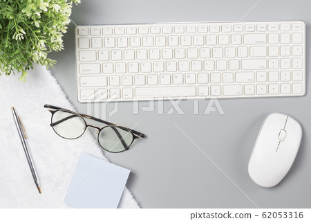 flat lay stationery collocate on work desk in pastel colorful background 62053316