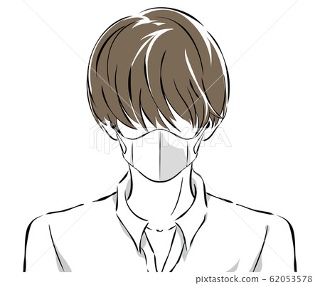 一個戴著三維面具的男人用劉海遮住眼睛 62053578
