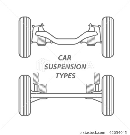 Car rear wheel suspension - solid axle beam 62054045