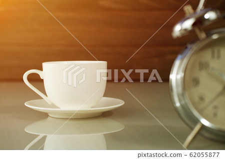 coffee cup and alarm clock 62055877