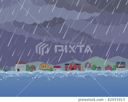 城市景觀背景圖_雨_被淹 62055913