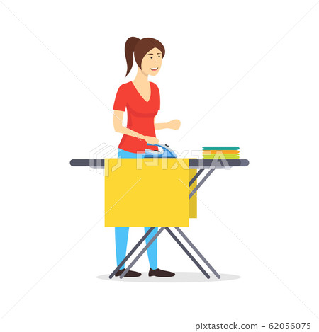 Cartoon Color Character Woman Housewife Concept. Vector 62056075