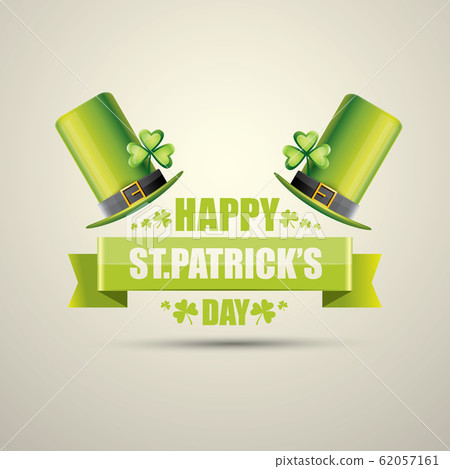 vector saint patricks day label with green hat 62057161