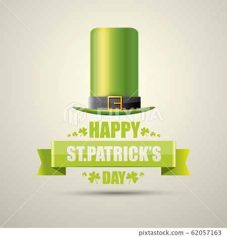 vector saint patricks day label with green hat 62057163