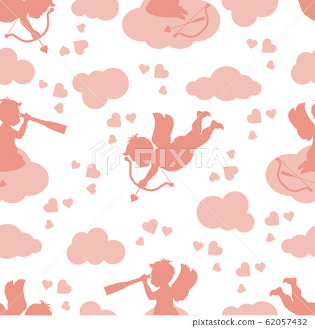 Vector seamless pattern Valentine's Day Cupid - Stock Illustration ...