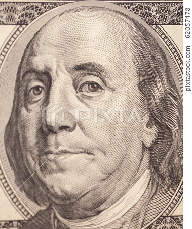 Benjamin Franklin portrait from a $100 bill 62057478