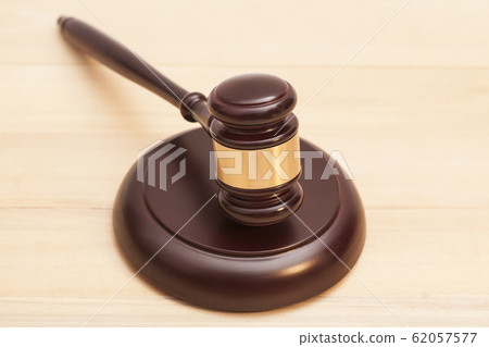 Wooden Judge Gavel And Soundboard On Wooden Table 62057577