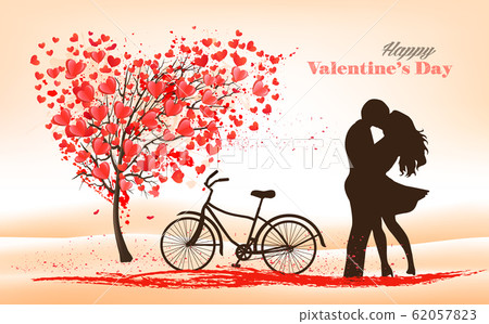 Holiday Valentine's Day background. Tree with 62057823