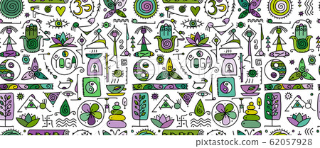 Yoga concept, seamless pattern for your design Yoga concept, seamless pattern for your design 62057928