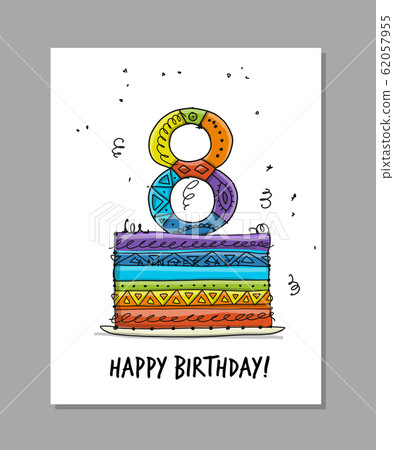 8th anniversary celebration. Greeting card 62057955