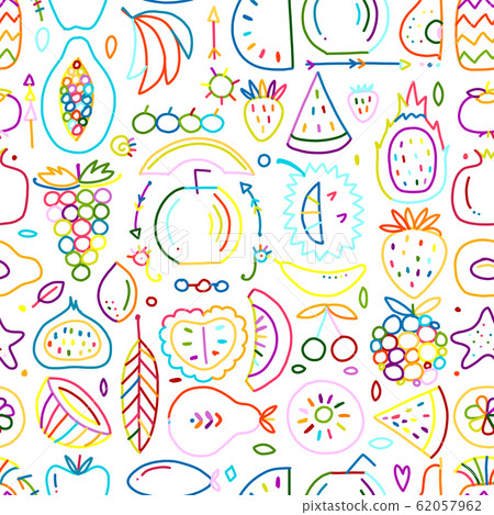 Fruits collection, creative seamless background Fruits collection, creative seamless background 62057962