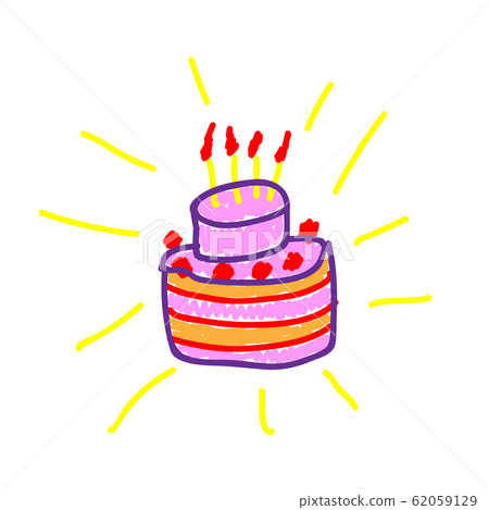 Cake in a deliberately childish style. Imitation Cake in a deliberately childish style. Imitation 62059129