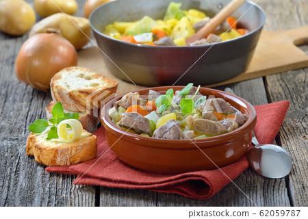 Irish stew with tender lamb and vegetables 62059787