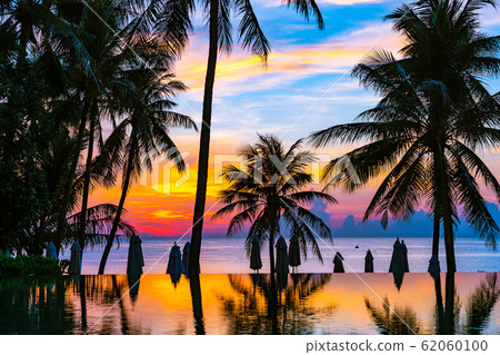 Beautiful outdoor tropical nature landscape of swimming pool in hotel resort with coconut palm tree umbrella and chair nearly sea ocean beach Beautiful outdoor tropical nature landscape of swimming pool in hotel resort with coconut palm tree umbrella and chair nearly sea ocean beach 62060100