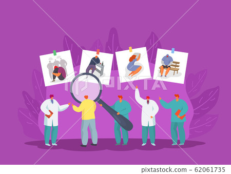 Psychologists search problems in people for psychotherapeutic help vector illustration. Psychologists search problems in people for psychotherapeutic help vector illustration. 62061735