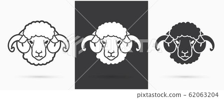 Sheep or lamb with big horn cartoon graphic vector 62063204