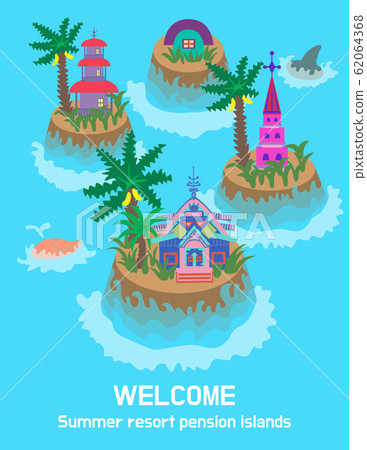 [Vector] Summer Resort Pension Island Illustrations 03 62064368