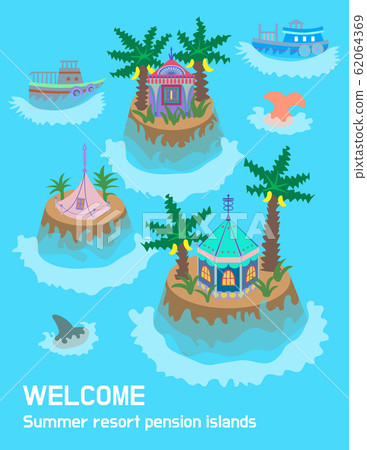 [Vector] Summer Resort Pension Island Illustration 02 62064369