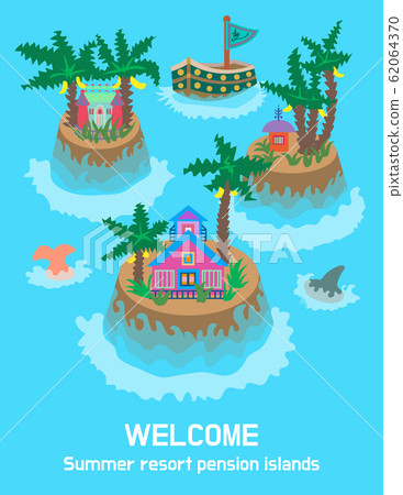 [Vector] Summer Resort Pension Island Illustration 01 62064370
