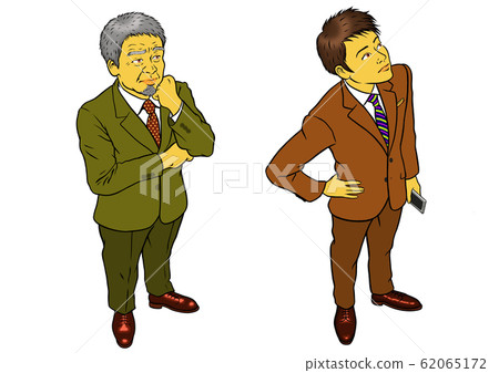 一組管理人員和男性員工 一組管理人員和男性員工 62065172
