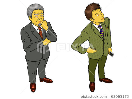 一組管理人員和男性員工 一組管理人員和男性員工 62065173