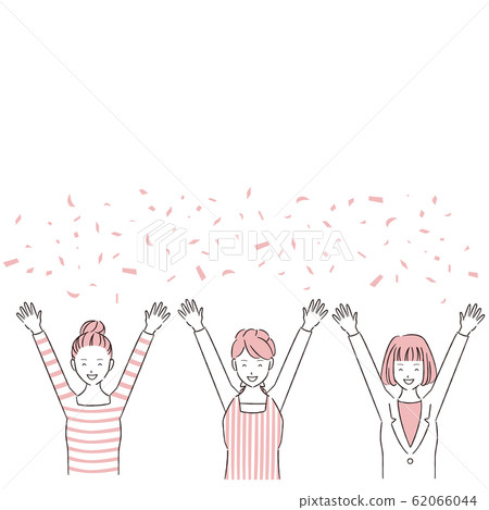 Hand-painted 1color 3 women banzai upper body 62066044