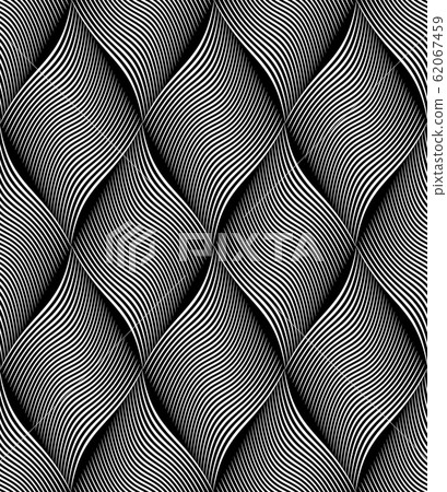 geometrical optical illusion background. Wavy lines texture Stock