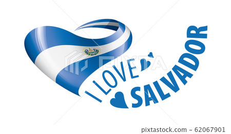 National flag of the Salvador in the shape of a heart and the inscription I love Salvador. Vector illustration National flag of the Salvador in the shape of a heart and the inscription I love Salvador. Vector illustration 62067901