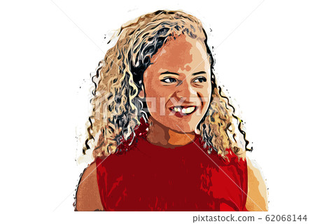 Business young woman smile portrait watercolor on watercolor illustration painting background. Business young woman smile portrait watercolor on watercolor illustration painting background. 62068144