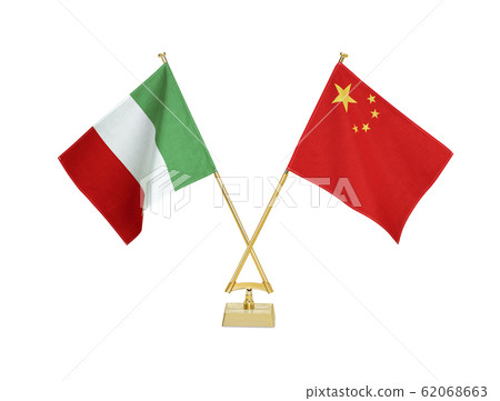 Tabletop flags of the two countries 62068663