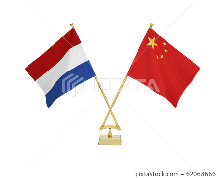 Tabletop flags of the two countries 62068666